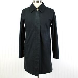 Coach Womens‎ Medium Trench Coat Black Grunge Gothic Preppy Minimalist Lagenlook